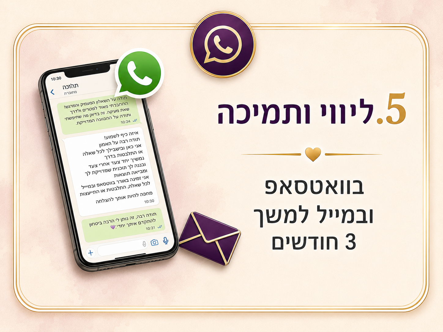 ליווי ותמיכה בוואטסאפ
